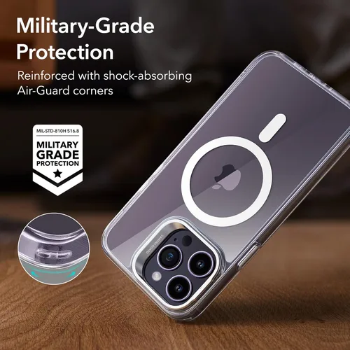 Miniatura 4 de ESR Funda para iPhone 14 Pro Max, Compatible con MagSafe, Funda Transparente para Teléfono con Soporte Stash Integrado para iPhone 14 Pro Max