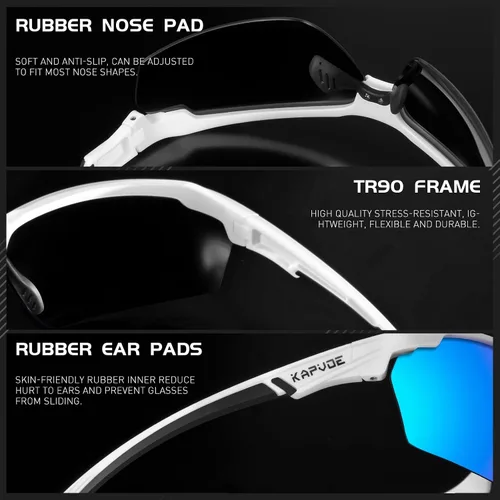 Miniatura 5 de KAPVOE Gafas de sol deportivas polarizadas para ciclismo, béisbol, correr, bicicleta de montaña, triatlón, golf, MTB para hombres y mujeres