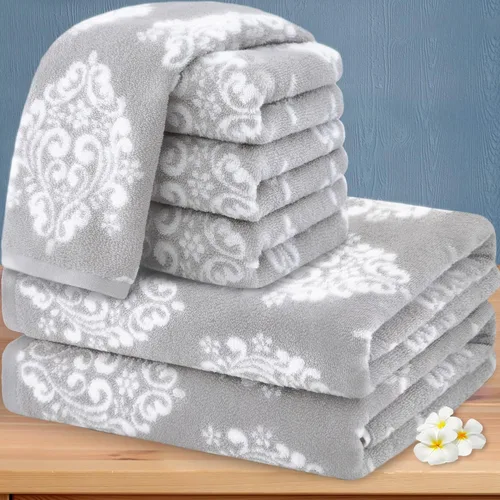 Miniatura 30 de Paños de lavado de algodón para ducha (6 piezas, 13 x 13 pulgadas), de secado rápido, gruesos, absorbentes, toallas faciales suaves para baño, juego