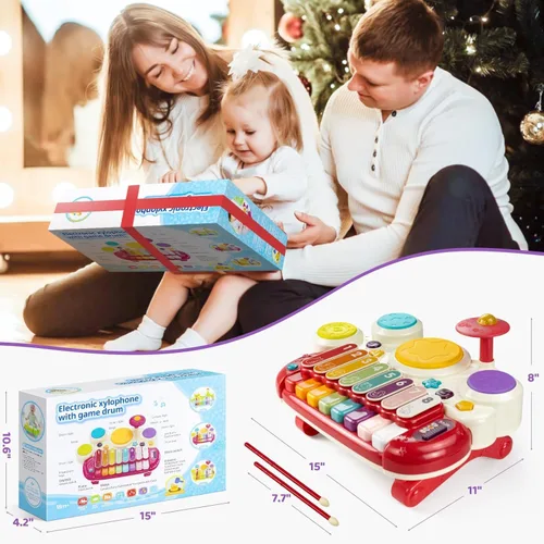 Miniatura 2 de Marstone Juguetes para Bebés para Regalos de Cumpleaños de Niña de 1 Año: Conjunto Musical 5 en 1 para Niño Pequeño de 1-2, Juguetes Educativos