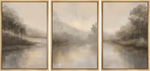 Miniatura 111 de SIGNFORD Impresión en Lienzo Enmarcado Conjunto de Arte de Pared Arte Abstracto Terroso en Tonos Marrón Profundo y Beige Arte Moderno Decorativo