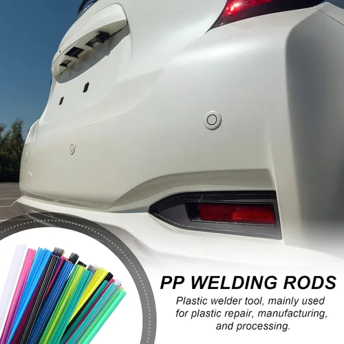 Miniatura 5 de MECCANIXITY 20 varillas de soldadura de plástico, tiras de reparación de soldadura PP de 20 pulgadas con malla de refuerzo para parachoques de Rojo