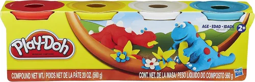Miniatura 2 de Hasbro Play-Doh For Modeling - Paquete de 4 colores de 16 onzas en total, rojo, amarillo, blanco y azul