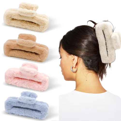 Miniatura 12 de Ahoney Pinzas de pelo negras extra grandes de 5 pulgadas (4 piezas) - Pinzas gigantes para cabello largo grueso, agarre fuerte, clips de plátano