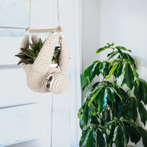 Miniatura 5 de Regalos de Perezoso Colgador de Plantas de Perezoso para Maceta de Suculentas Planta Colgante para Amantes de las Plantas Decoración del Hogar