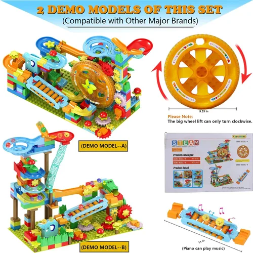 Miniatura 2 de Bloques de construcción Marble Run para niños: 3, 4, 5, 6, 8 años, educación Montessori, juguete STEM preescolar - Edad 4-8 niños rompecabezas