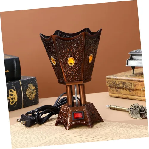 Miniatura 6 de SEWACC Quemador de incienso eléctrico, quemador de resina de incienso, soporte de incienso enchufable, estilo de Oriente Medio, quemador de yoga