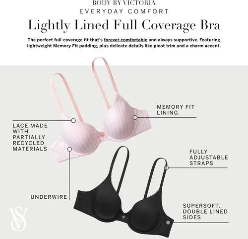 Miniatura 4 de Victoria's Secret Brasier de cobertura completa, cuerpo de Victoria, sujetadores para mujer (32B-40DDD)