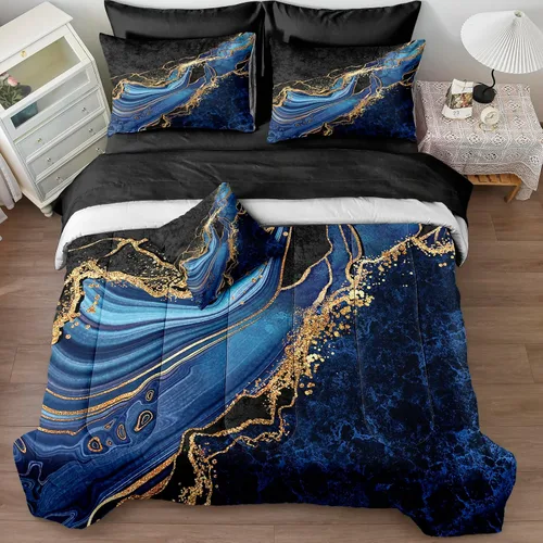 Miniatura 19 de Juego de edredón de sol y luna negro, juego de ropa de cama boho, ropa de cama de galaxia celestial y espacio estrellado, edredón mandala exótico