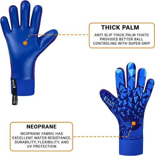 Miniatura 4 de Guantes de portero de fútbol para niños, jóvenes y adultos profesionales con palmas de protección y agarre reforzado