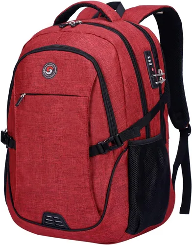 Miniatura 9 de Mochila antirrobo para portátil con carga USB compatible con portátil de 15.6 pulgadas con bloqueo incluido., A-gris