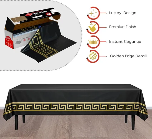 Miniatura 5 de Neatiffy Rollo de mantel de plástico desechable con cortador deslizante Cubierta impermeable para mesas rectangulares, cuadradas, ovaladas