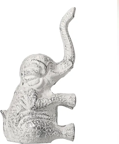 Sumnacon Tope de puerta de hierro fundido con diseño de elefante – Tope de puerta resistente para evitar perforar agujeros, tope de puerta de hierro