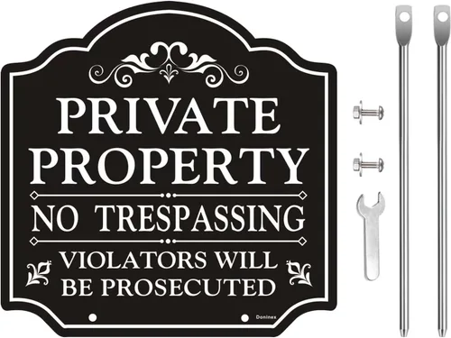 Miniatura 3 de Señales grandes de 12 x 12 pulgadas para propiedad privada, reflectantes, aluminio, metal, resistentes a la intemperie hasta 7 años al aire libre