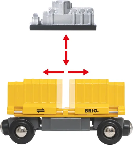 Miniatura 5 de BRIO 33982 Tren de carga de tres vagones - Tren de juguete de madera apto para niños Experiencia de juego atractiva Compatible con todas