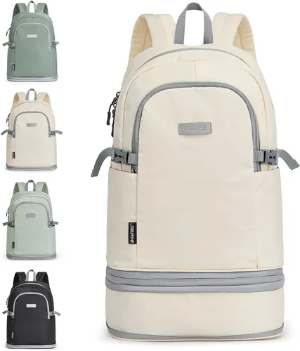 G4Free Mochila de gimnasio para mujer con compartimento para zapatos y bolsillo húmedo, mochila de viaje impermeable, mochila deportiva ligera,