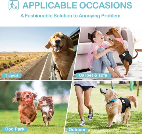 Miniatura 4 de Avont Paquete de 3 pañales lavables para perras, reutilizables de primera calidad, altamente absorbentes, duraderos, para el período