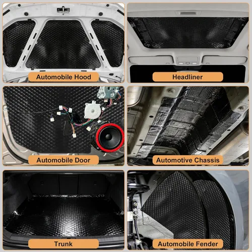 Miniatura 3 de Alfombrilla de amortiguación de sonido, 80 mil (0.079 in), alfombrilla de aislamiento acústico para automóvil, almohadilla autoadhesiva de butilo