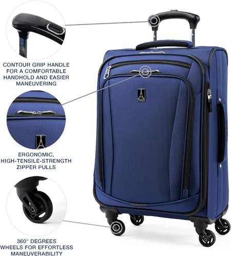 Miniatura 4 de Travelpro Juego de pista suave, Azul, Conjunto Runway Softside