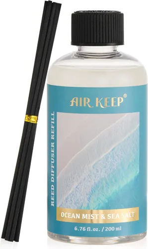 Miniatura 15 de Airkeep recambio de aceite para difusor de varillas con varillas difusoras, 6.76 Fl Oz (200ml) aceites perfumados de vainilla de cachemira