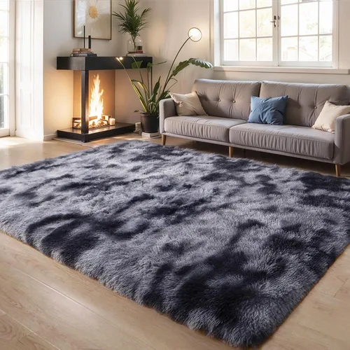 Miniatura 63 de KCHOWUA Alfombras Esponjosas y Peludas de Unicornio para Dormitorio de Niñas, 3x5 pies Lavable Antideslizante Alfombra de Área Shag Peluda para Sala