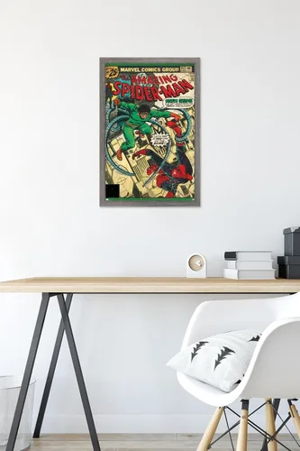 Miniatura 6 de Marvel Comics Spider-Man - Póster de pared Amazing Spider-Man #157, 22.4 pulgadas de largo x 14.7 pulgadas de ancho, versión enmarcada de madera