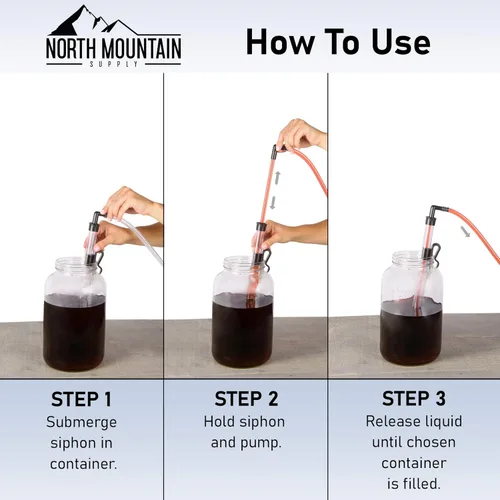 Miniatura 2 de North Mountain Supply Sifón automático de inicio rápido - 22 pulgadas, con clip de cubo, válvula de mariposa y manguera Inicio rápido con válvula