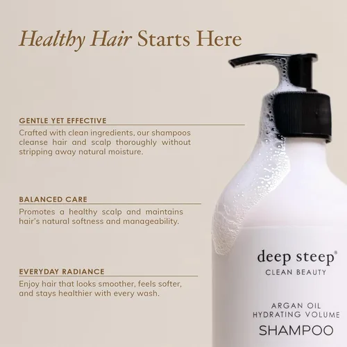 Miniatura 3 de Deep Steep High Shine - Champú de aceite de coco, 17 onzas, champú hidratante con aloe vera, aceite de argán, proteína de arroz y glicerina, sin