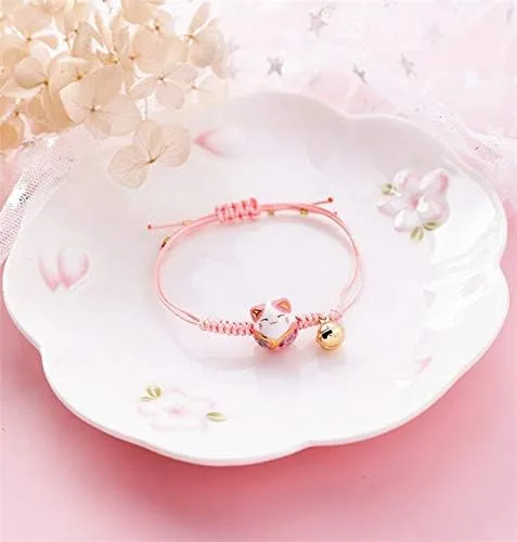 Miniatura 5 de Feng Shui Lucky Ceramics Cat Maneki Neko Fortune Pulsera de buena suerte riqueza pulseras de cuentas ajustable riqueza salud fortuna rico símbolo