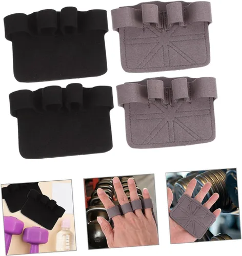 Miniatura 5 de Cabilock 2 Pairs Non-Slip Wear-Resistant Weight Lifting Gloves with Palm Protection for Men and Women Pull Up Grips for Fitness Gym Biking Hiking