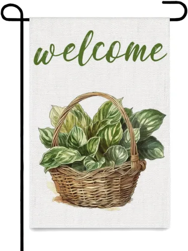 Miniatura 17 de Cesta de 12 x 18 pulgadas, bandera de jardín de manzana, primavera, verano, floral, de doble cara para exteriores, vertical, vacaciones, temporada