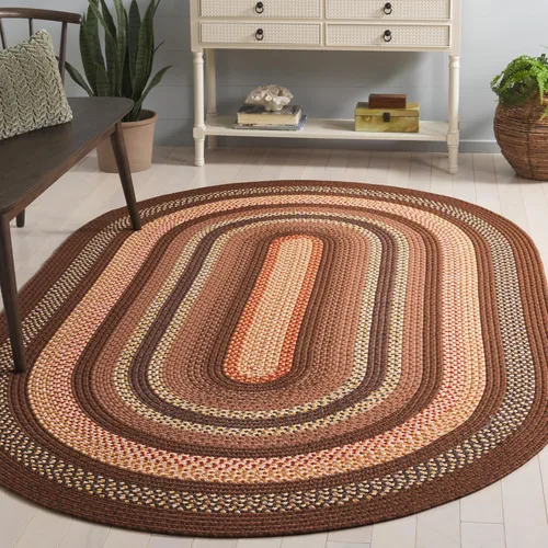Miniatura 11 de Safavieh Braided Collection BRD313A tapete de lana hecho a mano color café, Algodón Marrón (Brown/Multi)