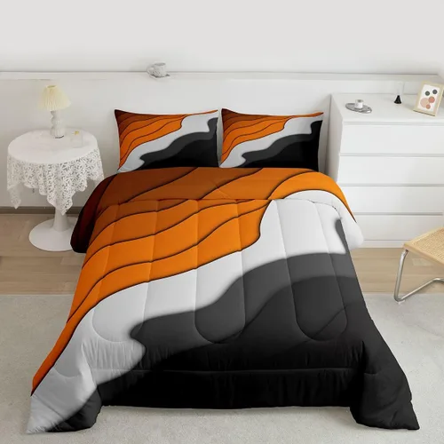 Miniatura 3 de Erosebridal Juego de ropa de cama abstracta con diseño de olas marinas tamaño Queen, juego de edredón y juegos de ropa de cama con temática de playa