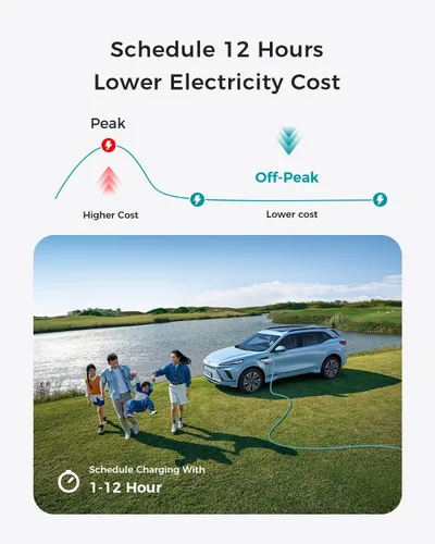 Miniatura 5 de Cargador EV de nivel 2, estación de carga EV portátil de 40A 240V para el hogar, cargador de vehículo eléctrico con corriente ajustable programada