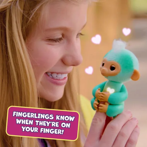 Miniatura 2 de Fingerlings Nuevo Mono Bebé Interactivo 2023 Reacciona al Tacto – Más de 70 Sonidos y Reacciones – Harmony (Rosa)