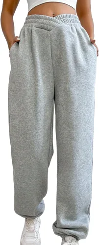 Pantalones deportivos casuales para mujer, pantalones cruzados en V, cintura alta, holgados, pantalones para descansar