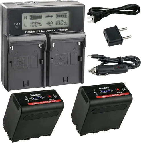 Miniatura 10 de Kastar Paquete de 4 baterías NP-F980EXP y cargador rápido dual CH04 compatible con SWIT CM-S75C CM-S75F Teradek Wave Smart Streaming