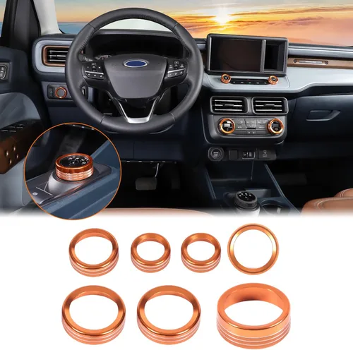 Miniatura 16 de Aunginsy Cubierta circular de botón de volumen para consola central de aire acondicionado compatible con Ford Maverick 2022-2024, botón de Azul