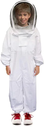 Miniatura 8 de Luwint Trajes de apicultura para niños, traje de apicultor de protección completa con guantes y capucha de velo autoportante (3'11''-4'2'' de altura)