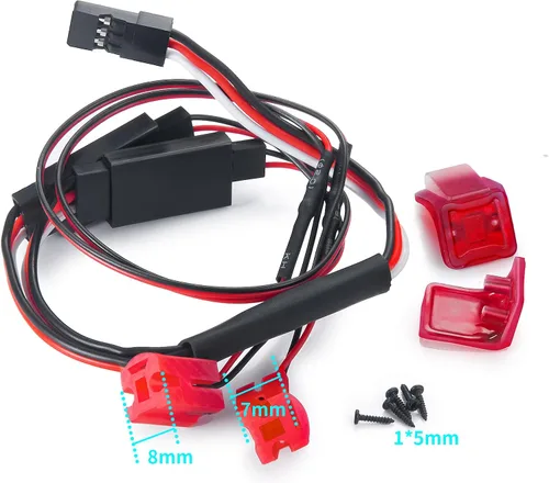Miniatura 4 de RCLIONS RC LED Luz trasera lámpara trasera RC coche luces traseras color rojo para 1/24 Axial SCX24 AXI00005 Gladiator 1/24th 4WD RTR RC Camión