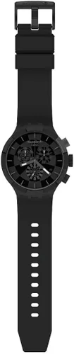 Miniatura 2 de Swatch Correa de silicona de cuarzo, negro, reloj casual 20 (Modelo SB02B400), Negro, Moderno