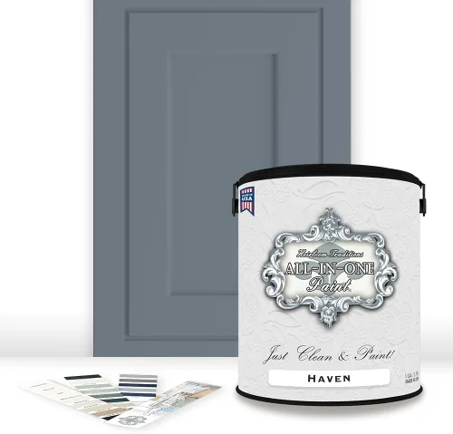Miniatura 158 de Pintura TODO EN UNO, Abbey (gris cálido), Muestra de 8oz - Pintura duradera para gabinetes y muebles. Imprimación y capa superior incorporadas,