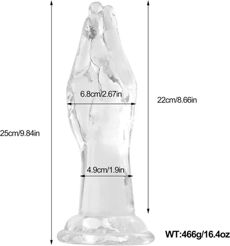 Miniatura 2 de Consoladores de mano realistas, consoladores grandes transparentes de 9.9 pulgadas con fuerte ventosa, juguetes sexuales flexibles para adultos