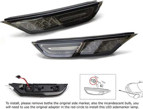 Miniatura 9 de iJDMTOY JDM - Kit de luz de marcador frontal y lateral frontal con lente ahumada 3D ámbar, compatible con Nissan GT-R 2007 en adelante, alimentado