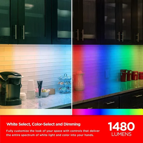 Miniatura 4 de UltraPro Luces inteligentes Wi-Fi de 36 pulgadas para debajo del gabinete, cambio de color, compatible con Alexa, funciona con Google Assistant
