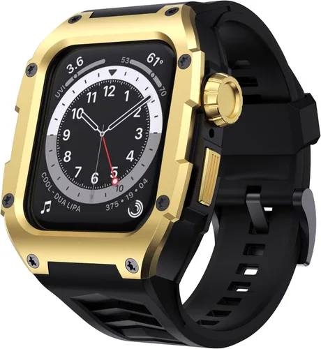 Correa compatible con Apple Watch Band de 1.772 pulgadas Series 9/Series 8 7, carcasa resistente de metal inoxidable resistente con correa deportiva