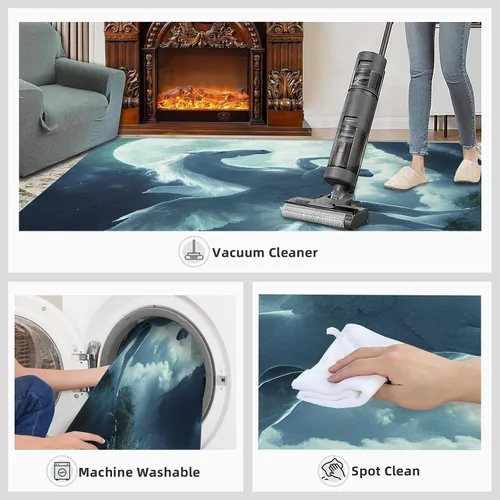 Miniatura 7 de Girl Horse Rugs for Bedroom, Horse Area Rug, Animal Rugs for Living Room, Indoor Non-Slip Rug, Machine Washable Carpet for Front Entrance Floor