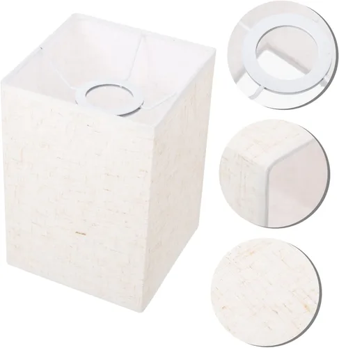 Miniatura 7 de Pantalla de lino para lámpara colgante de tambor, lámpara blanca, mesita de noche, decoración de tela, pantalla de araña, pantalla para lámparas