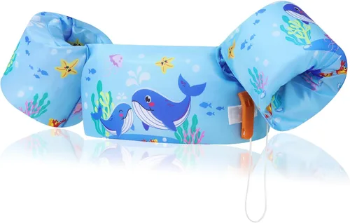 Miniatura 19 de MoKo Chaleco de natación para niños pequeños, flotadores de brazo de natación de 22 a 66 libras, niños y niñas, con dibujos animados, alas de agua