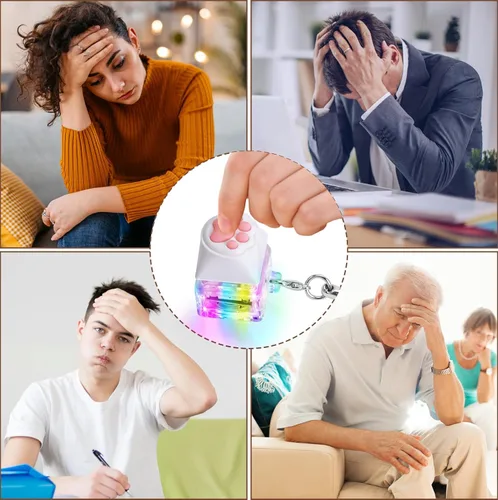 Miniatura 5 de Juguetes Fidget de Teclado para Adultos Clicker de Teclado con Luz LED Llavero Juguetes Fidget Sensoriales Divertidos para Ansiedad y Descompresión